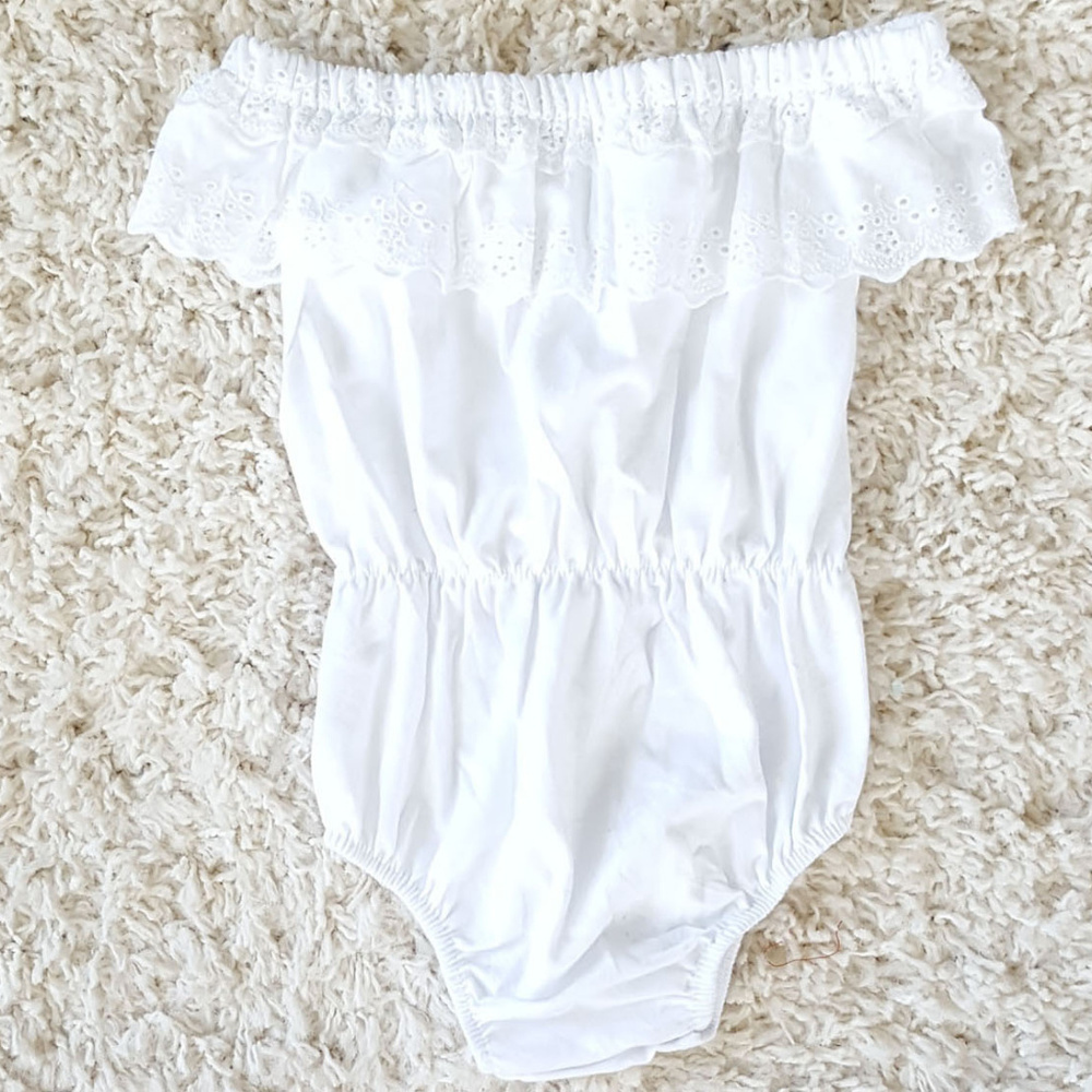 Toddler Girl Boho Romper White Off The Shoulder New